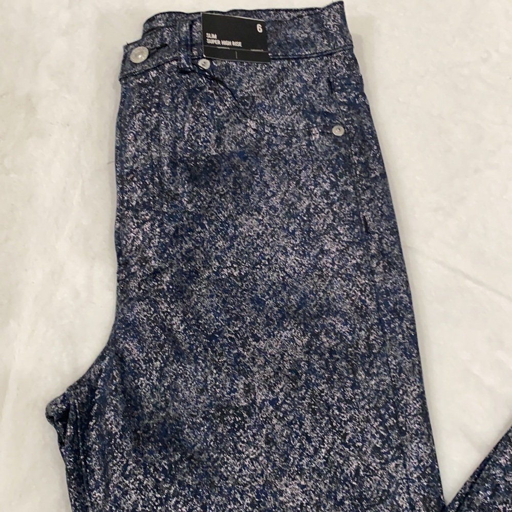EXPRESS Slim Super Hight Rise Jeans Metallic Size 6 - Picture 6 of 8